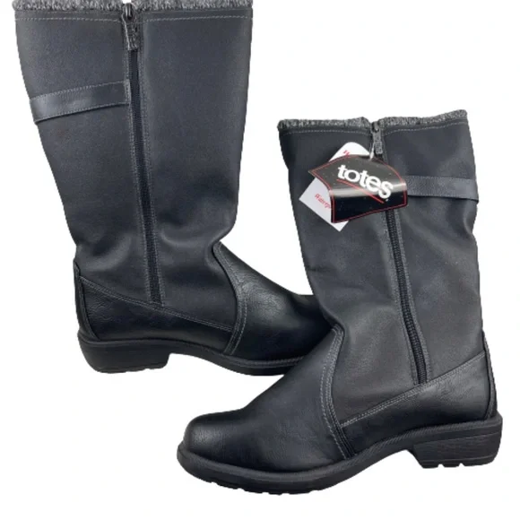 Women’s Totes Amber Black Winter Waterproof Boots 11 US! - Picture 6 of 7